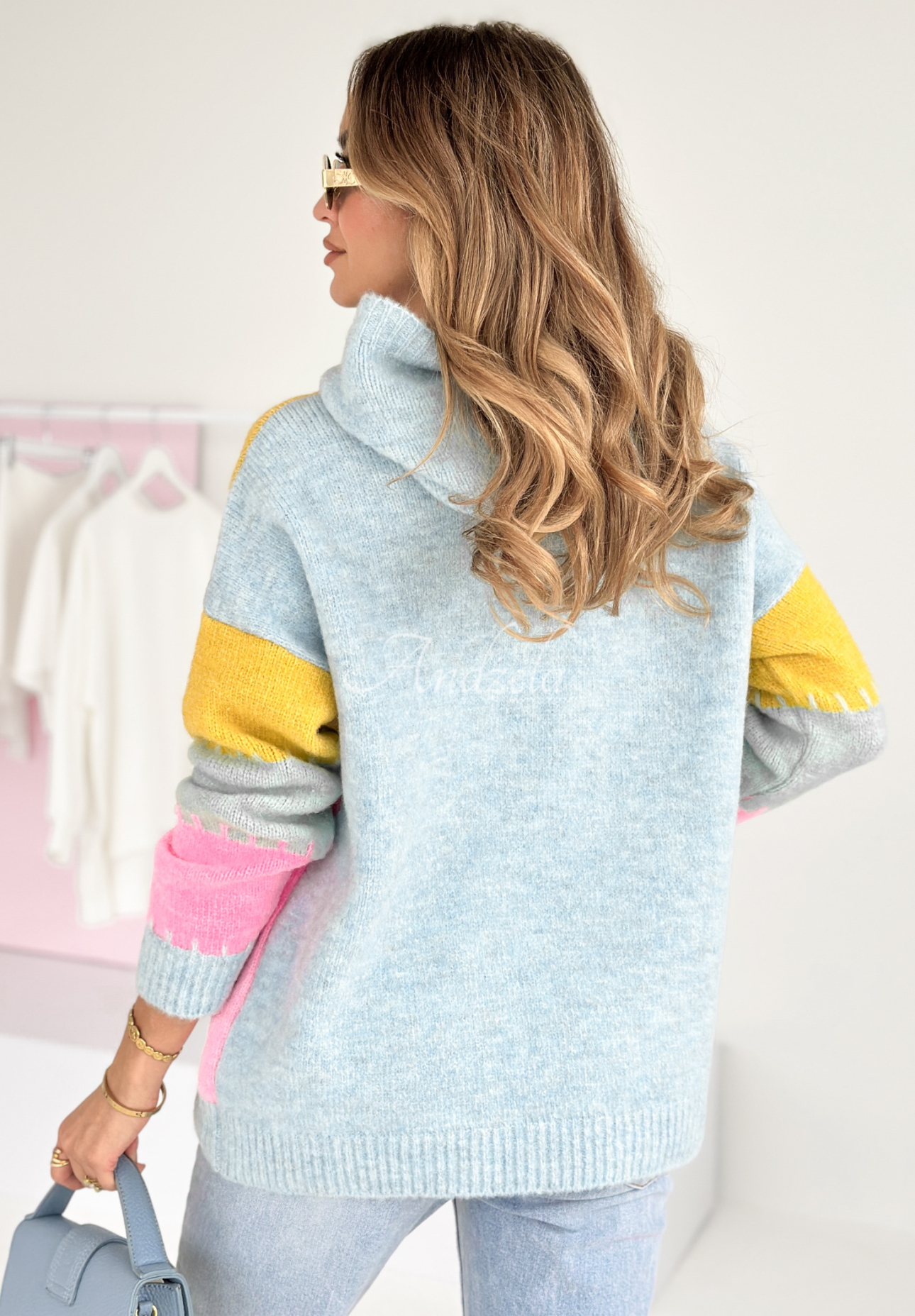 Ferro blue-yellow hooded sweater
