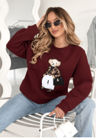 Bluza z misiem Teddy Style burgundowa