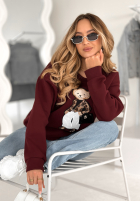 Bluza z misiem Teddy Style burgundowa