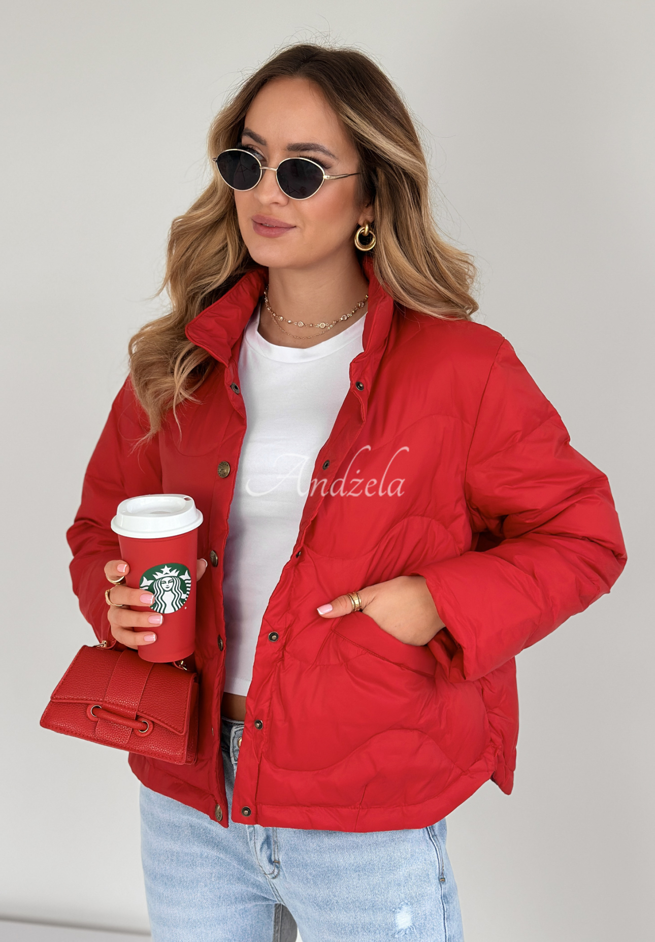 Last Thing short down jacket red