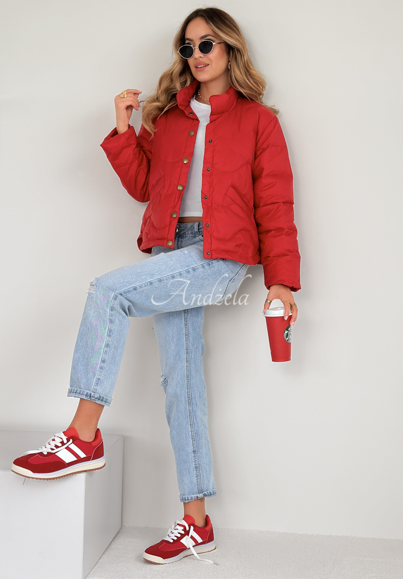 Last Thing short down jacket red