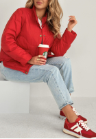 Krótka puchowa kurtka Last Thing czerwona