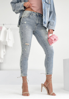 Spodnie jeansowe skinny Never Forgotten jasnoniebieskie