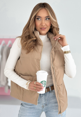 Say Nothing beige down vest