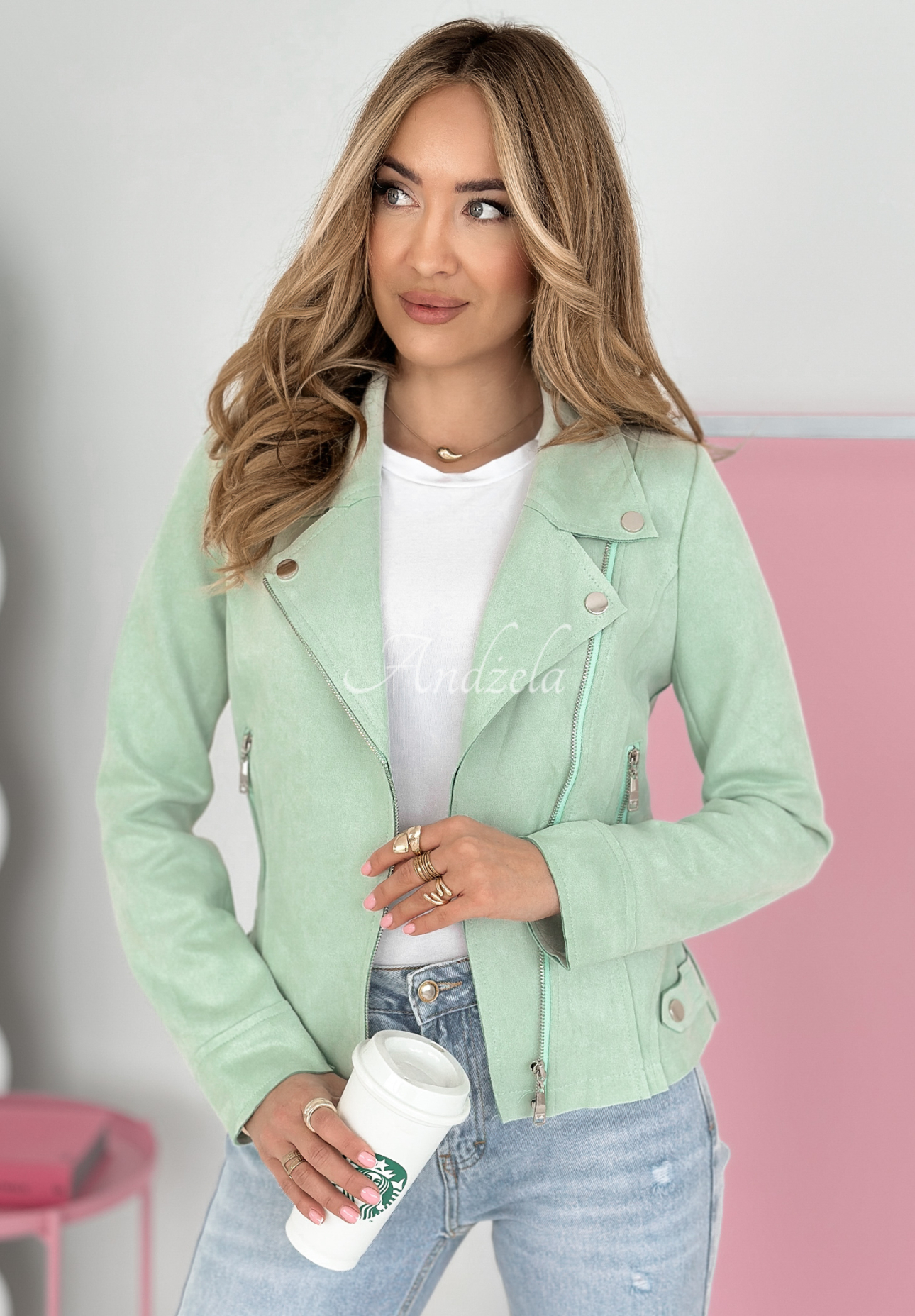 Savage mint suede ramon jacket