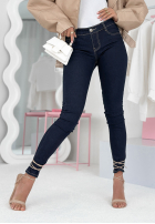 Spodnie jeansowe skinny Double Espresso granatowe