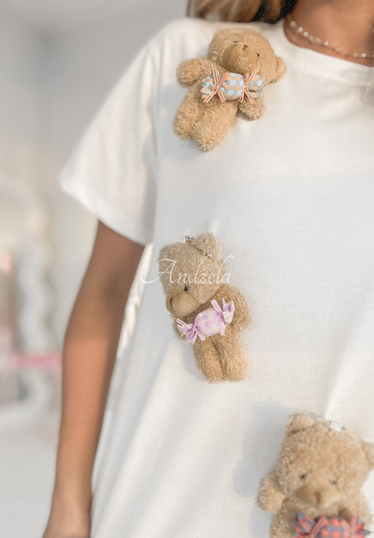 T-shirt z misiami Teddy Obsession biały