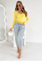 Lekki sweter Selavi limonkowy