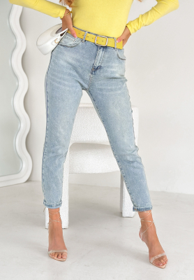 Denim pants with belt Could Have It All light blue