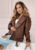 Full Of Fun chocolate leather ramones jacket