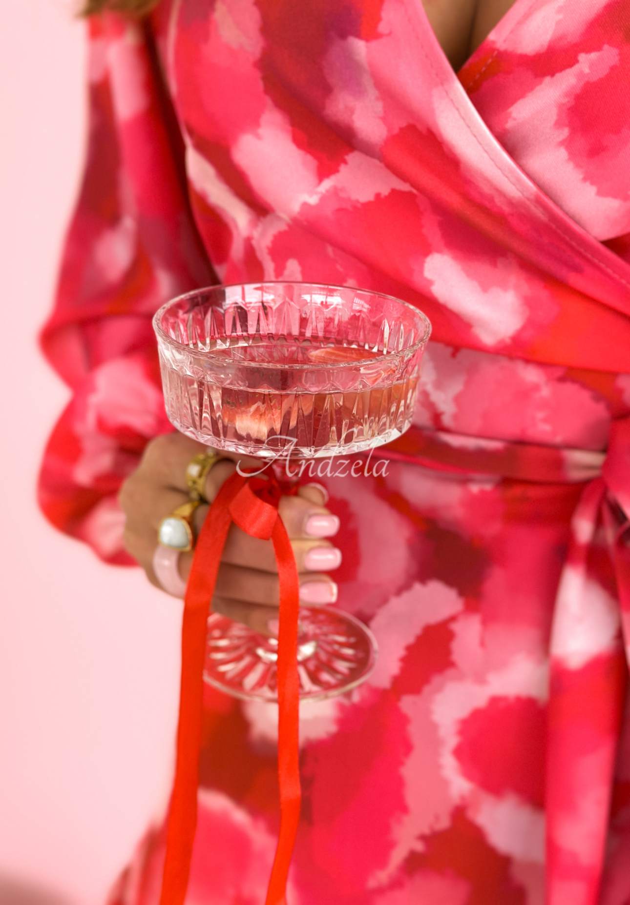 Uptown Girl pink and red envelope dress with heart ruffles