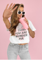 T-shirt z nadrukiem You Are Wonderful biały