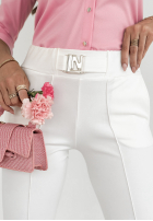 Materiałowe spodnie Every Day Count ecru