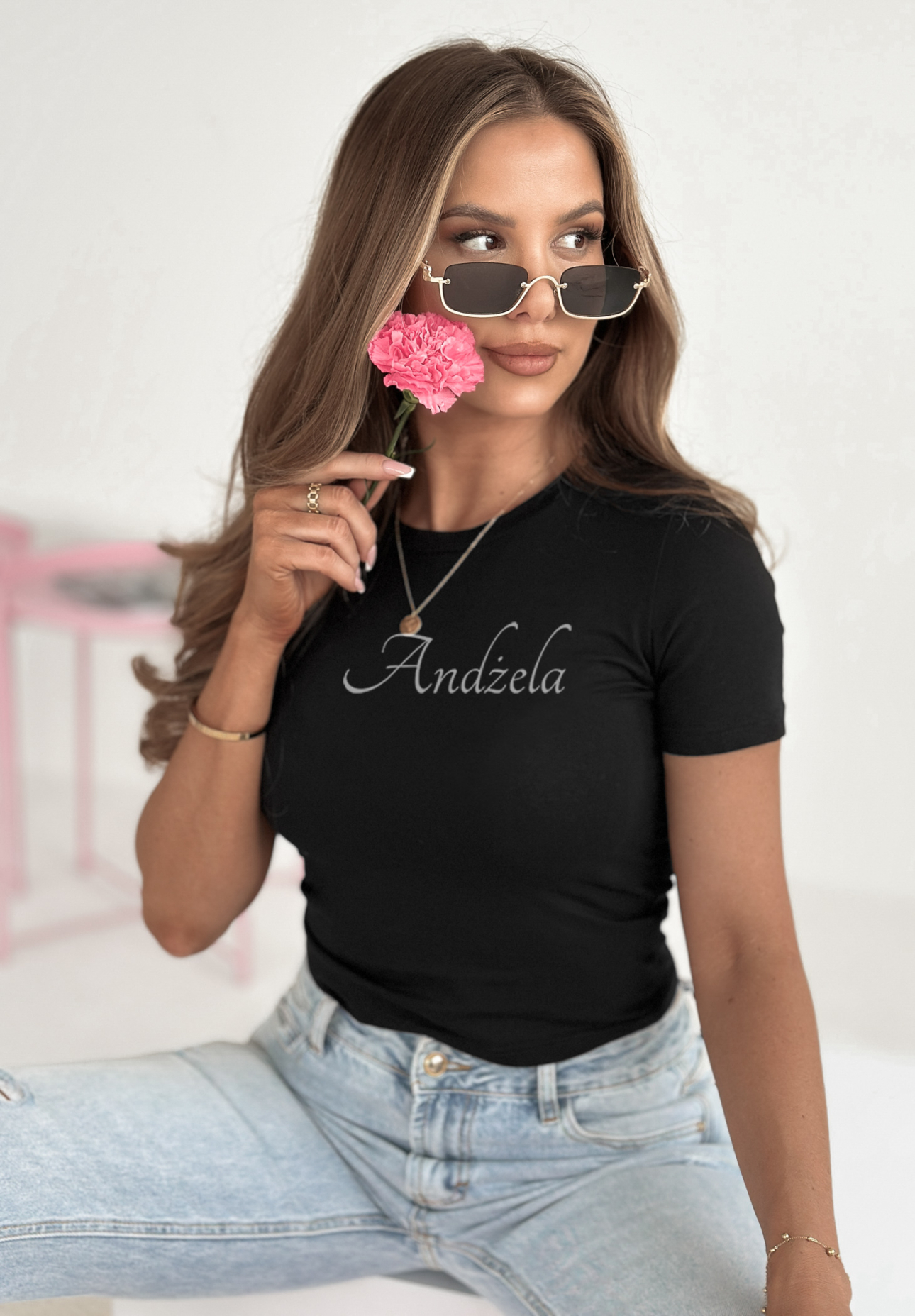 Bawełniany T-shirt Let It Go czarny