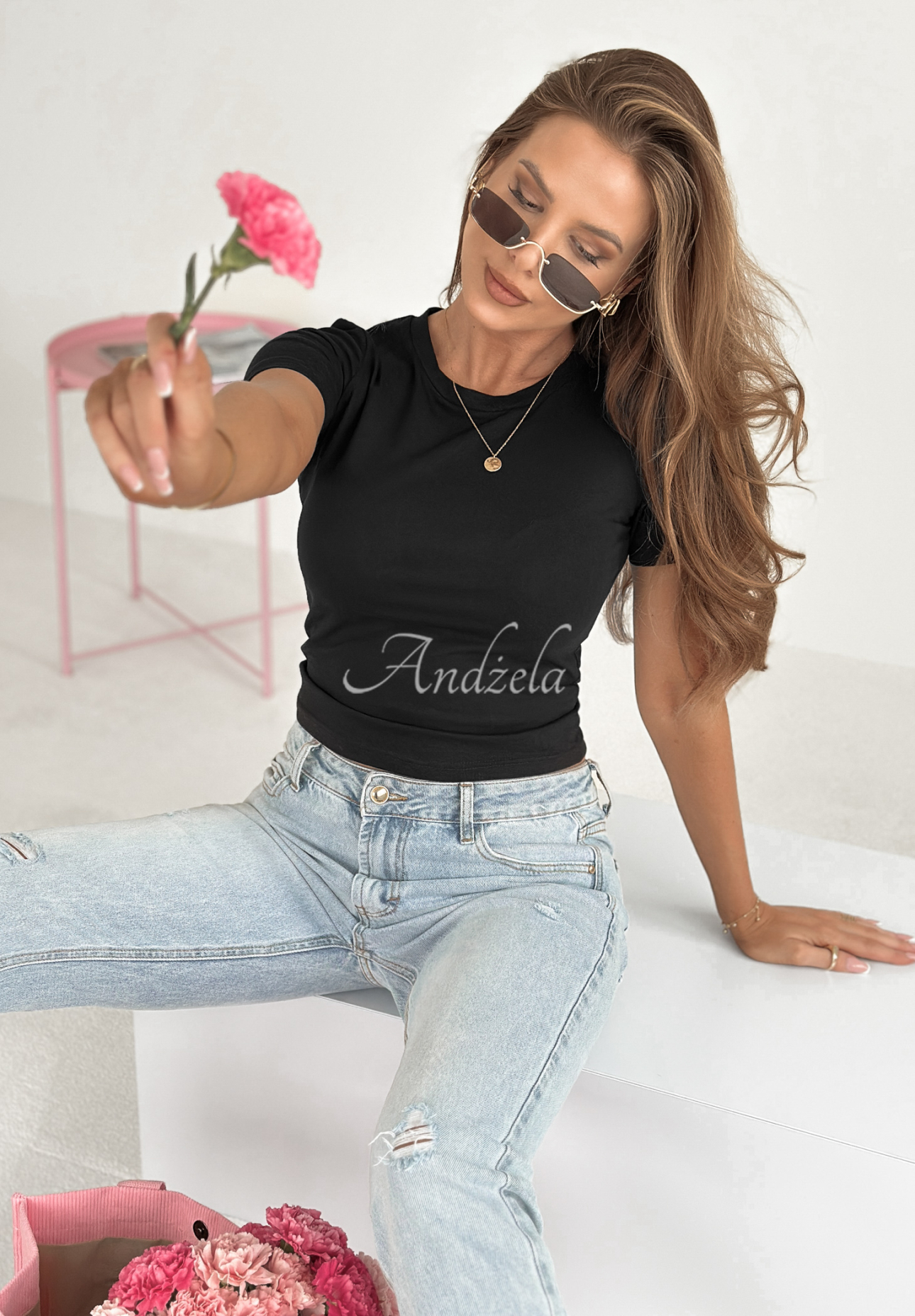 Bawełniany T-shirt Let It Go czarny