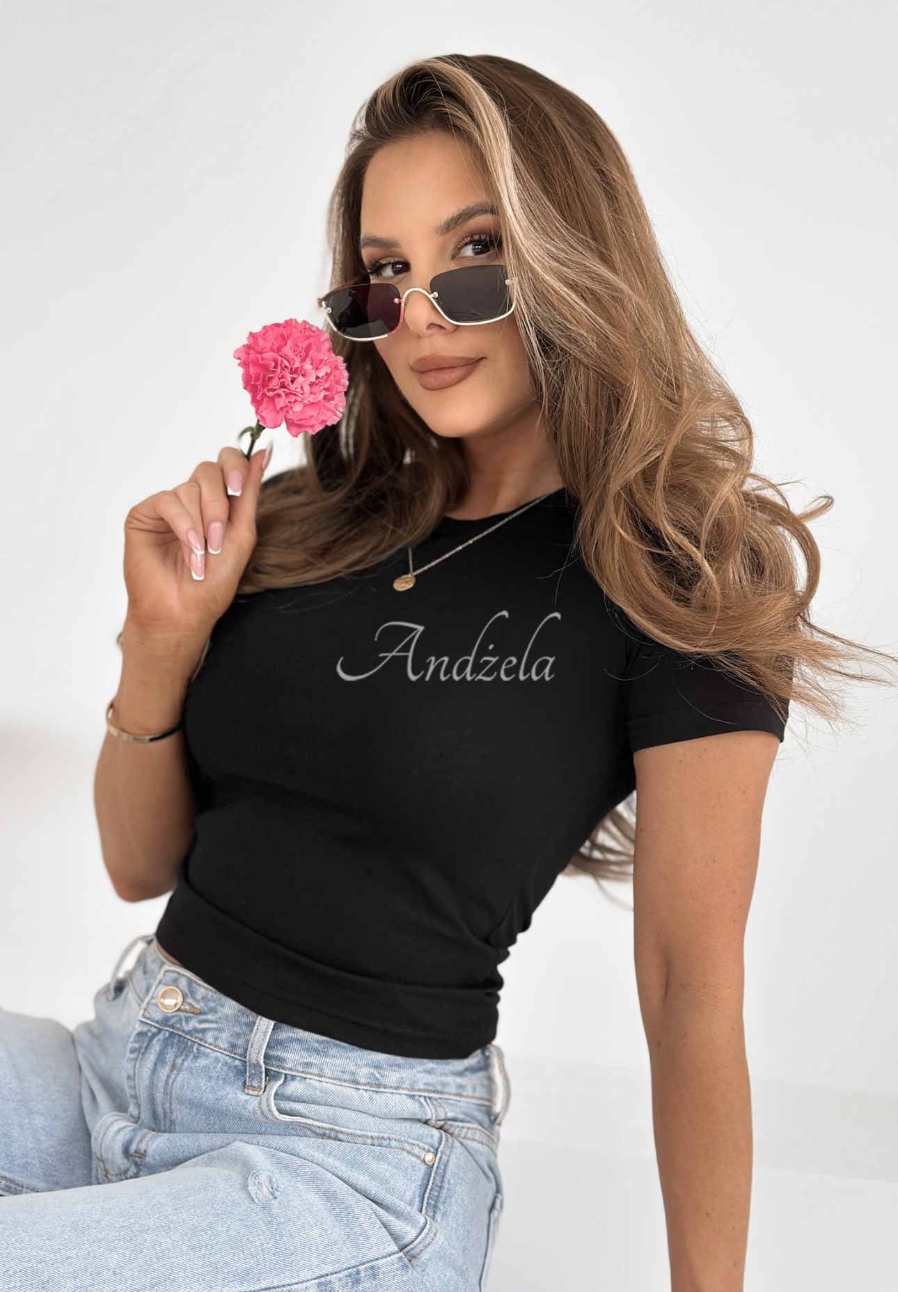 Bawełniany T-shirt Let It Go czarny