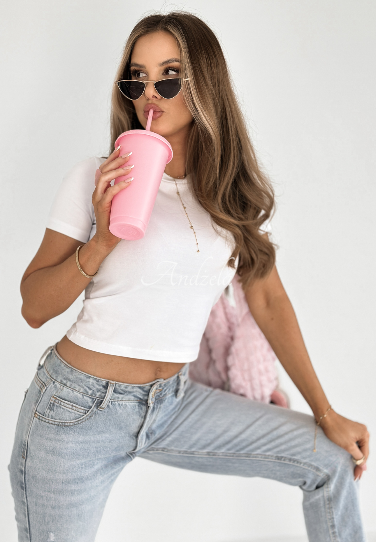 Bawełniany T-shirt Let It Go biały