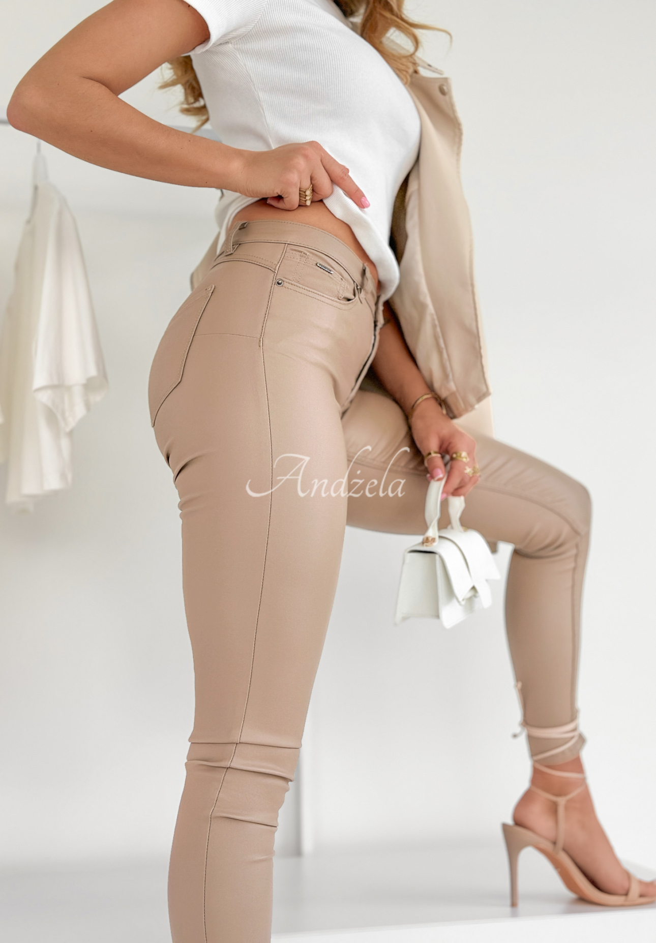 Isabell mocha waxed pants
