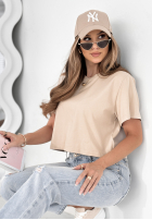 Krótki T-shirt Hey Darling beżowy