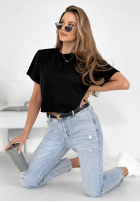 Krótki T-shirt Hey Darling czarny