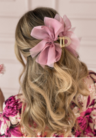 Spinka klamra do włosów z kokardą So Grateful pudrowy róż