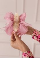 Spinka klamra do włosów z kokardą So Grateful pudrowy róż