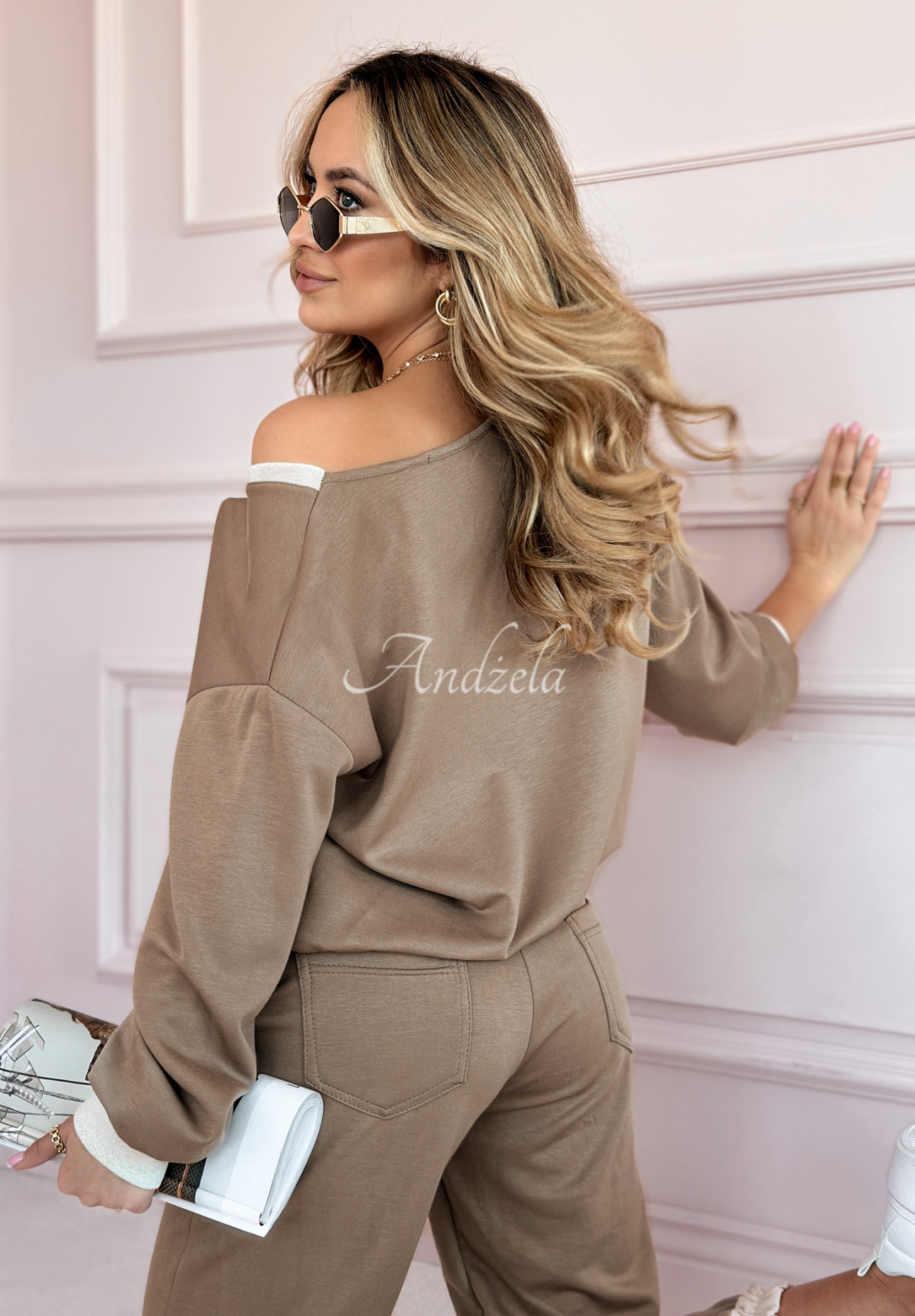 Just A Girl butterscotch sweatpants mocha
