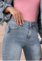 Spodnie jeansowe dzwony The Daily Diva niebieskie