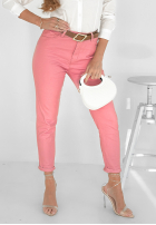 Spodnie jeansowe z paskiem Only Evidence różowe