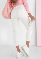 Spodnie jeansowe w serduszka Speak My Heart ecru