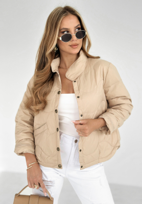 Last Thing beige short down jacket