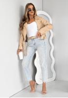 Skórzana ramoneska Fall Apart beżowa