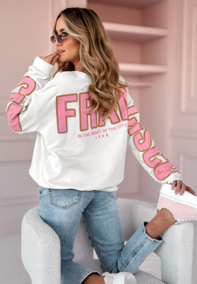 San Francisco printed oversize sweatshirt white and pink