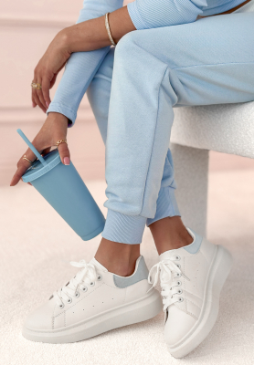 Get A Little Lost white and blue sneakers