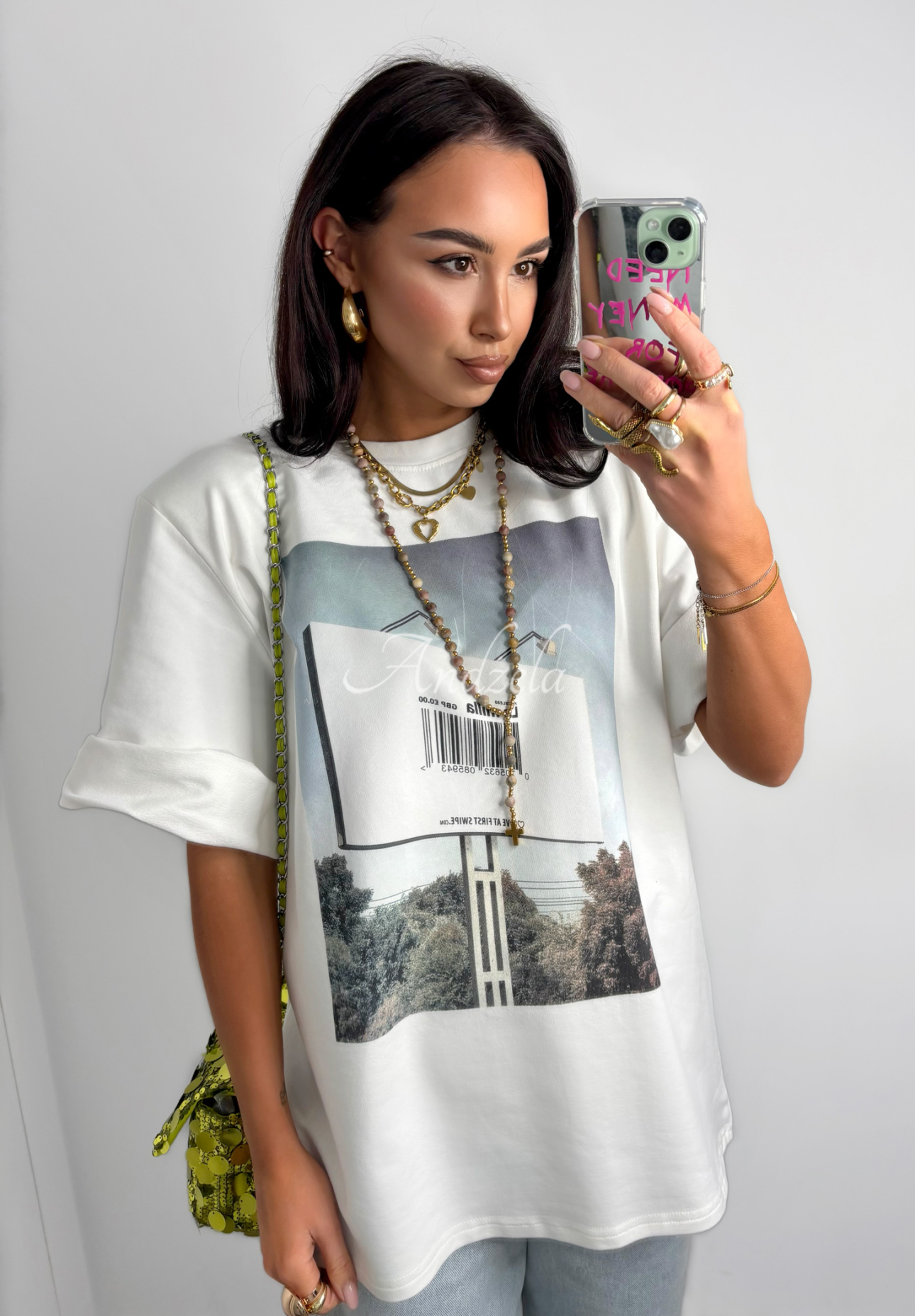 La Milla Sign ecru printed t-shirt