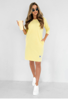 Sukienka tunika z kieszeniami Stay Real żółta