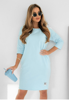 Sukienka tunika z kieszeniami Stay Real turkusowa