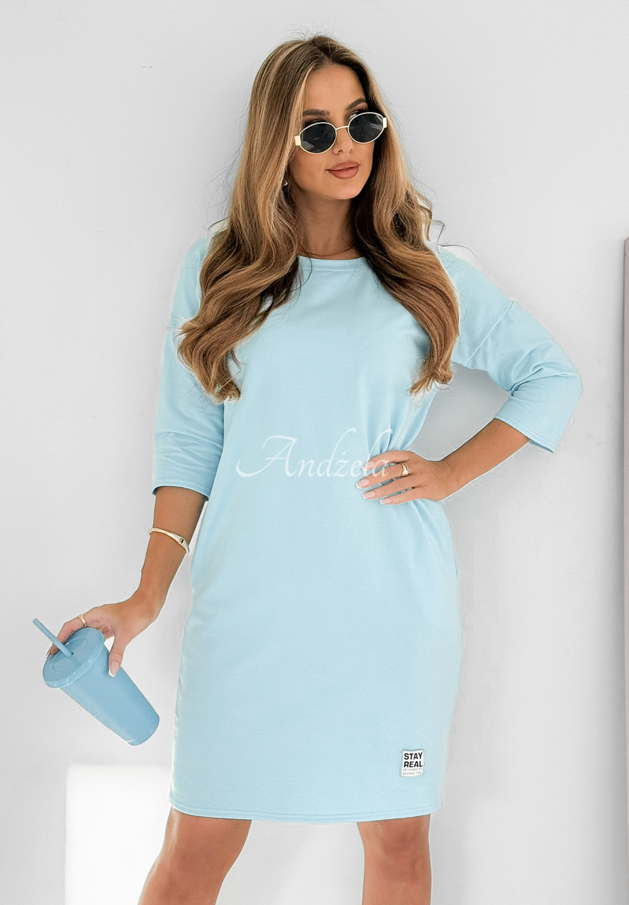Tunic dress with pockets Stay Real blue