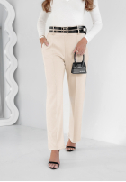 Materiałowe spodnie Chasing Something New beżowe