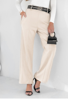 Materiałowe spodnie Chasing Something New beżowe