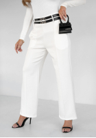 Materiałowe spodnie Chasing Something New białe