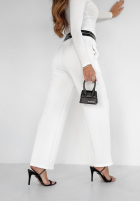 Materiałowe spodnie Chasing Something New białe