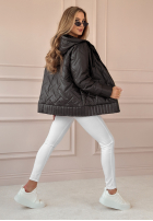 Pikowana kurtka z kapturem See You There czarna