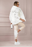 Krótka pikowana kurtka z kapturem Days Are Brighter ecru