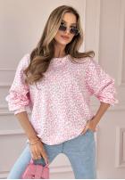 Bluza w panterkę Whispering Hearts pudrowy róż