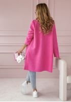 Długi płaszcz z kieszeniami Know The Truth fuksjowy