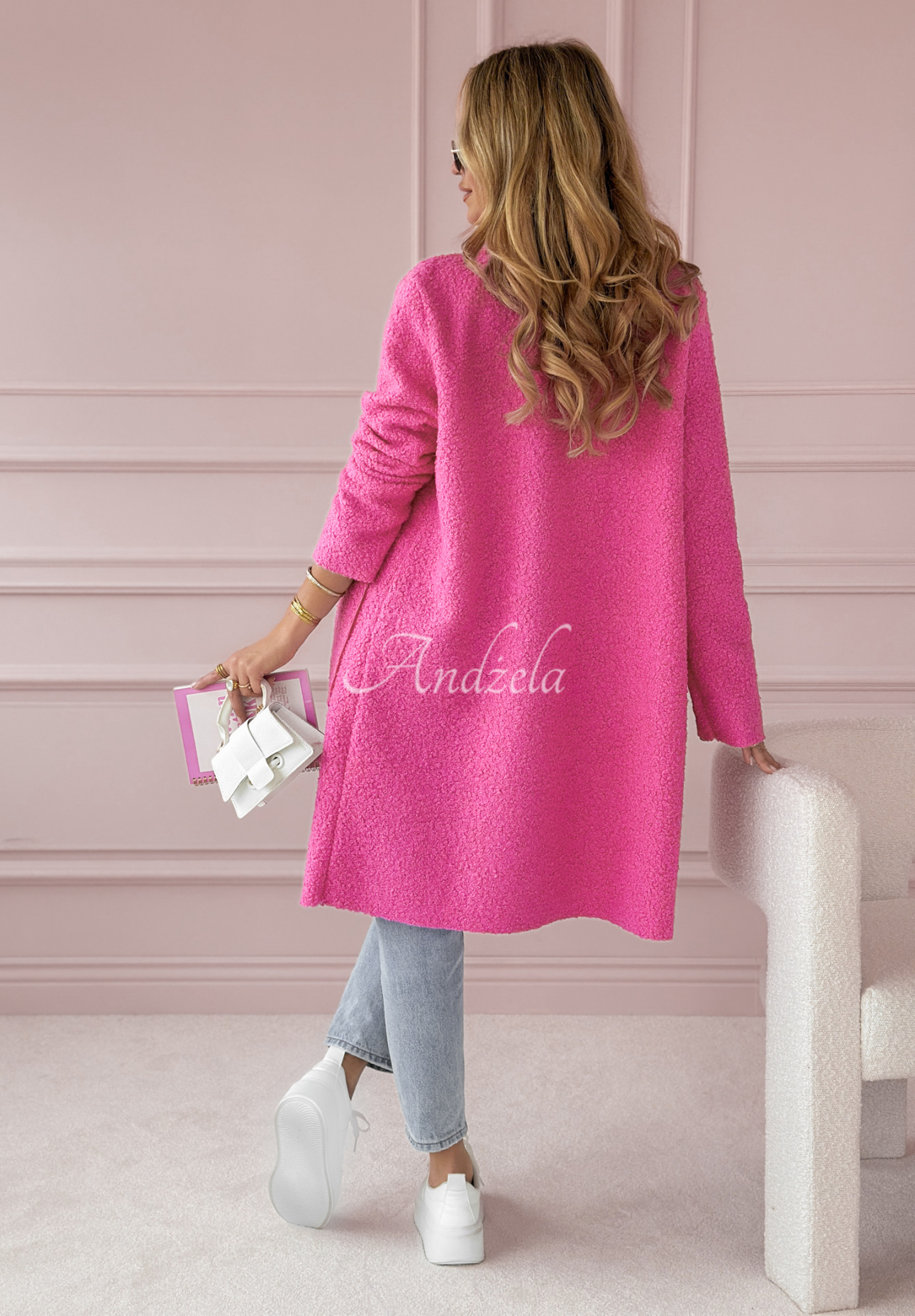 Long coat with pockets Know The Truth fuchsia