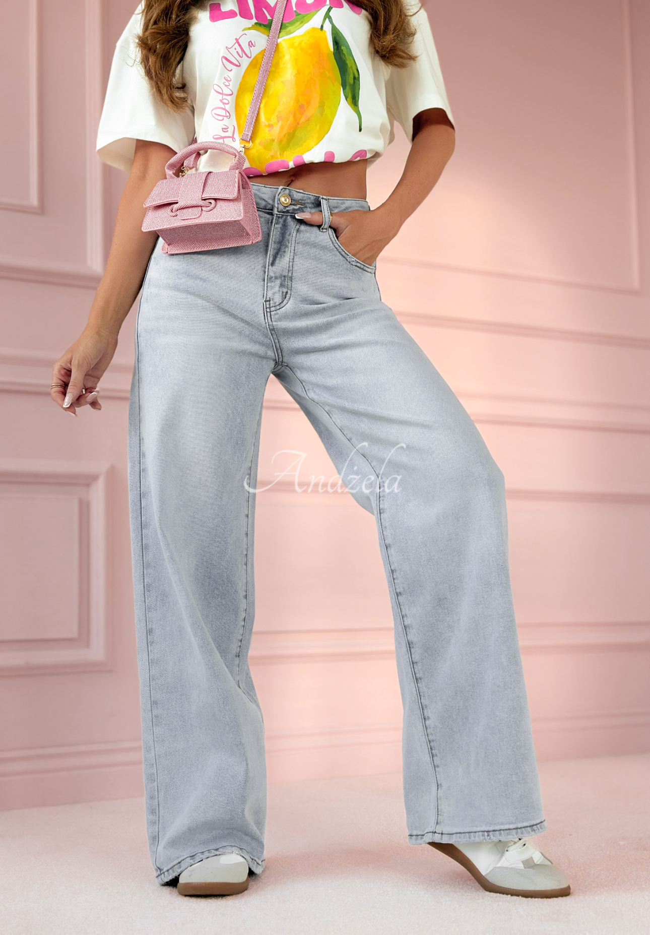 Jeans wide leg pants More Than Anything light blue