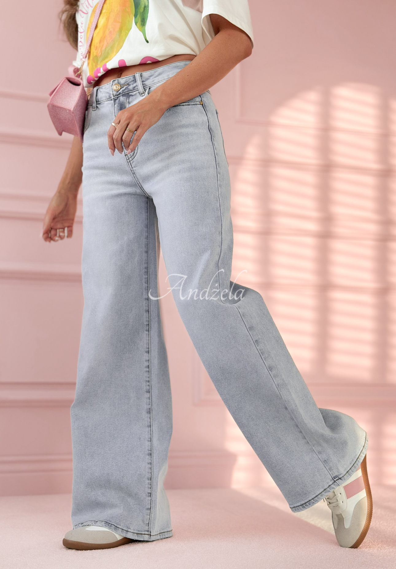 Jeans wide leg pants More Than Anything light blue