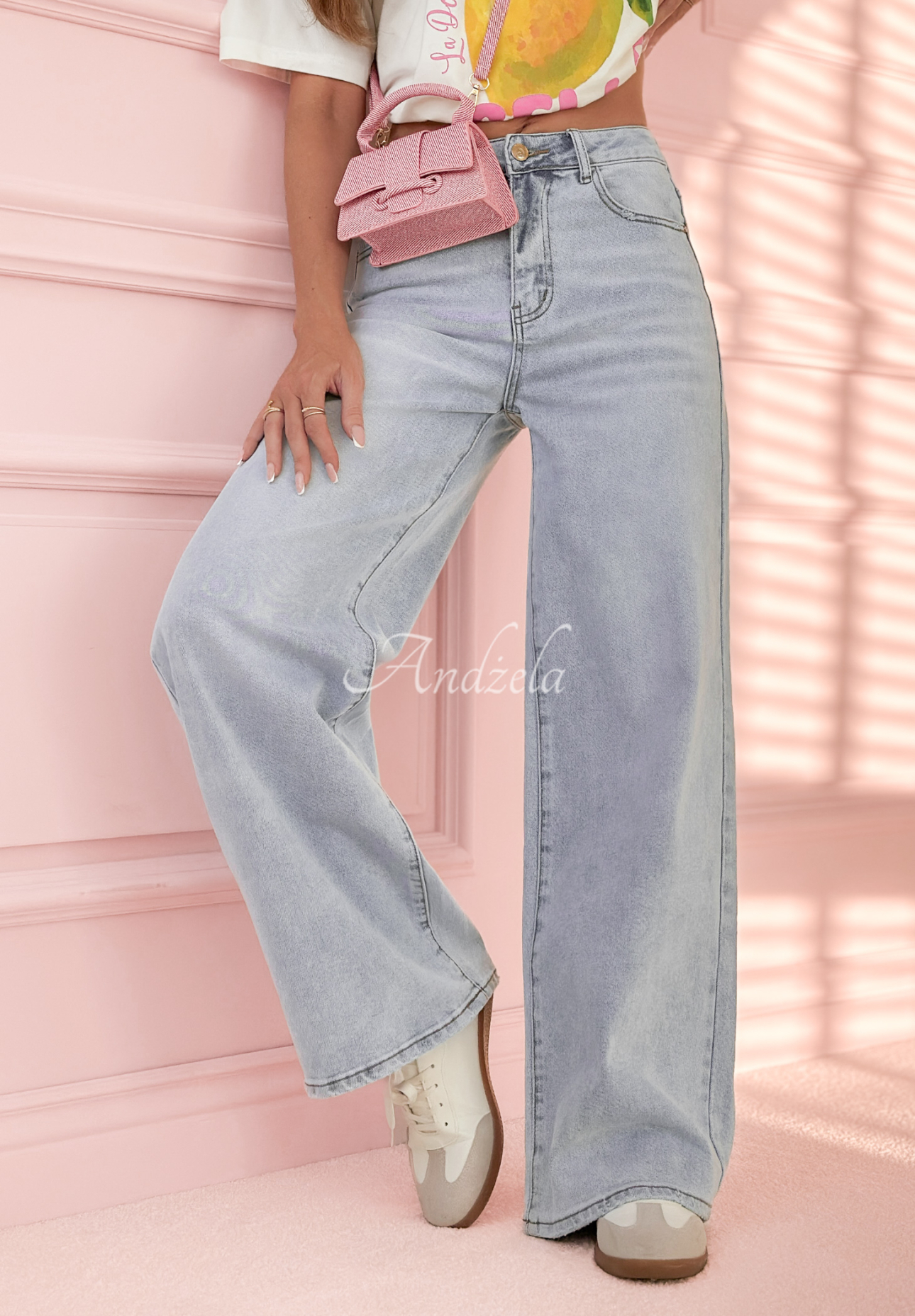 Jeans wide leg pants More Than Anything light blue